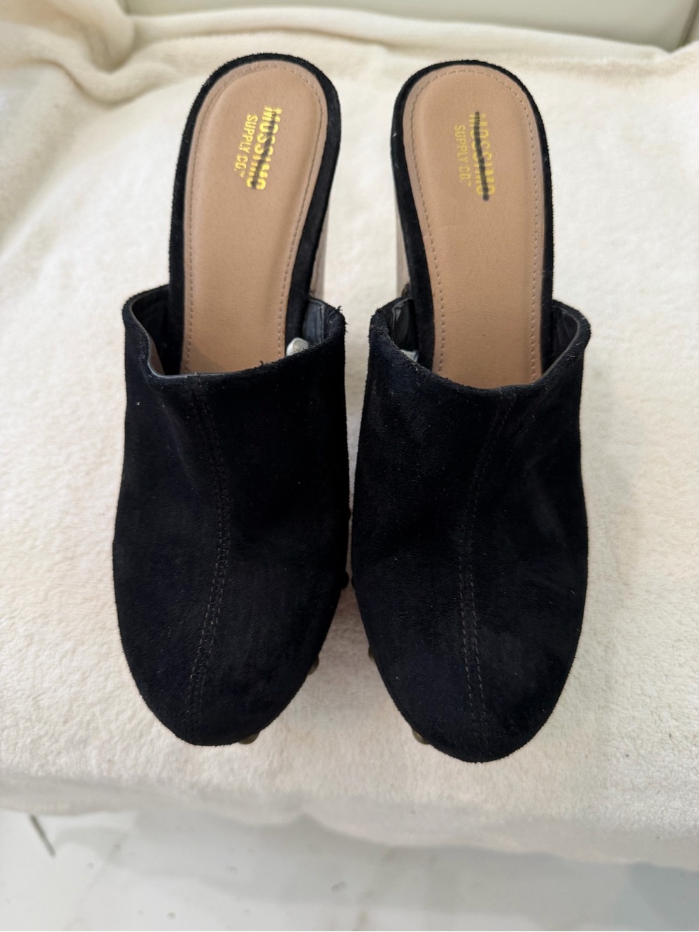 Mossimo Supply Co. Black Suede Slip-On Mules